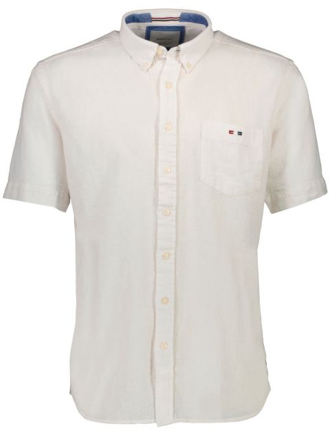 Bison - Cotton Linen Skjorte Hvid billede 1