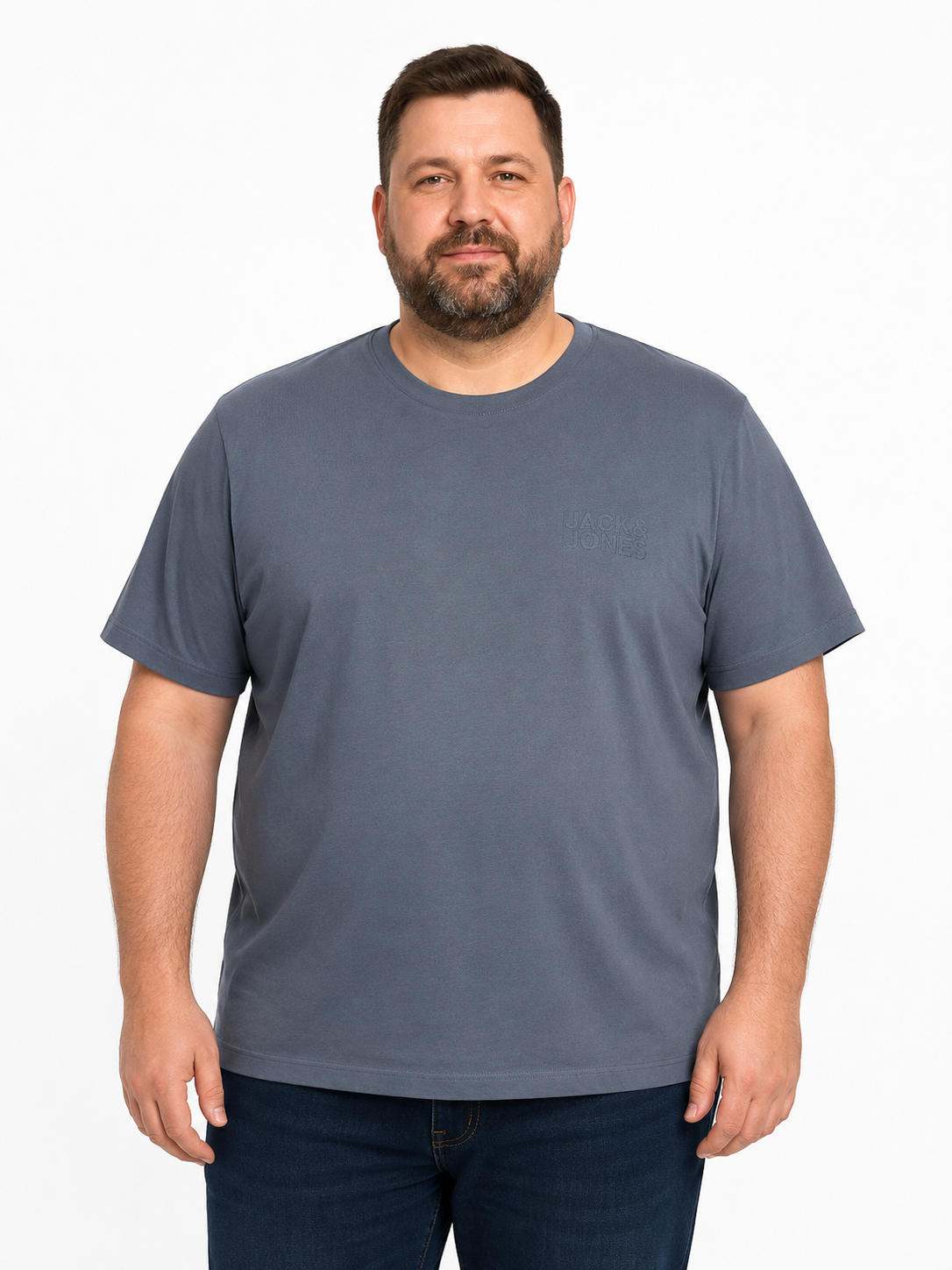 Jack & Jones - Corp Logo T-Shirt Small Print – Turbulence (3XL–8XL)