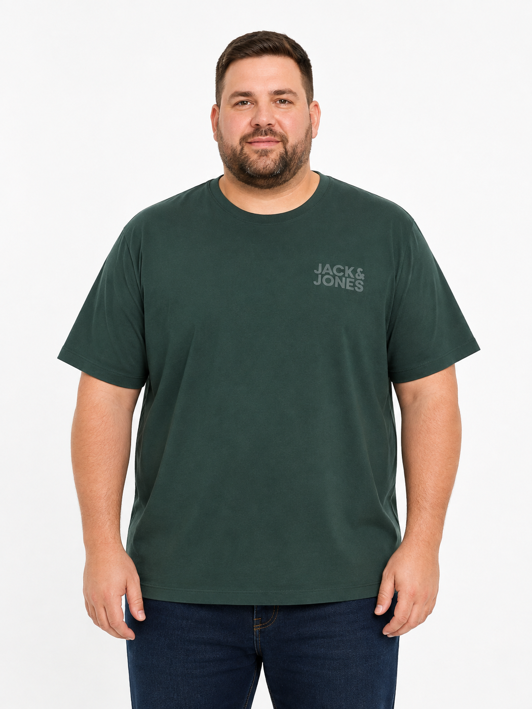 Jack & Jones - Corp Logo T-Shirt Small Print – Scarab (3XL–8XL)