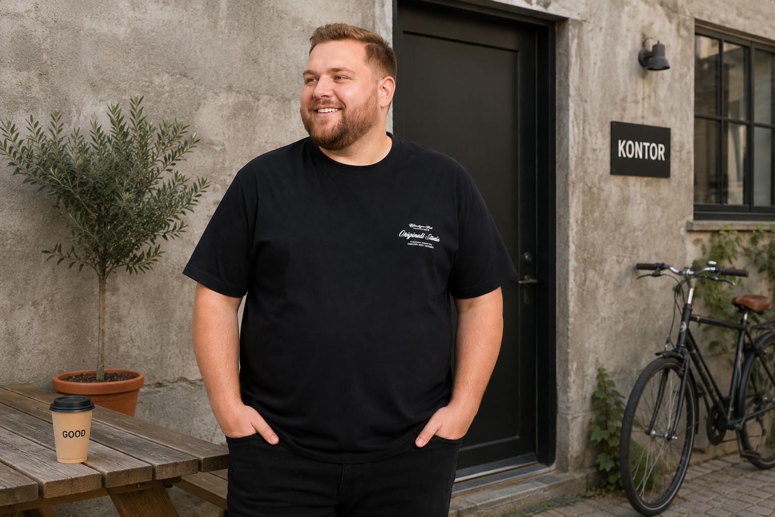Jack & Jones Nørrebro Typo T-Shirt – Sort (3XL-8XL)