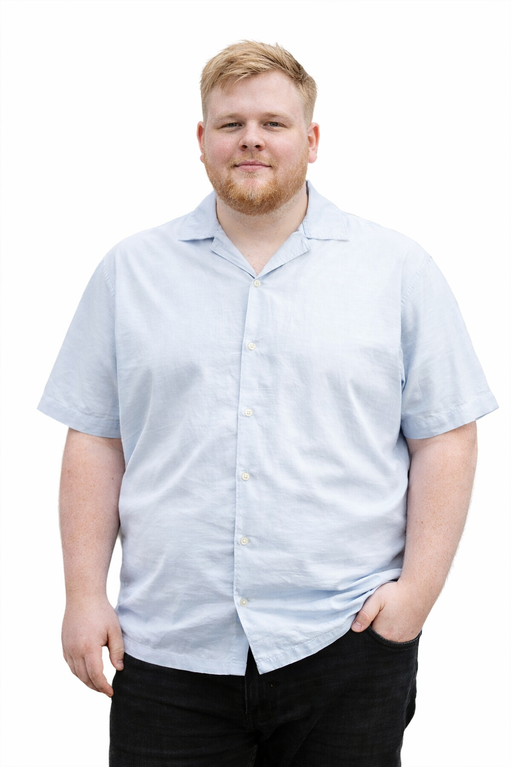 Jack & Jones - Breeze Hør Resort m. kort ærme - Celestial Blue