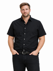 Jack & Jones - Breeze Linen m. kort ærme - Sort