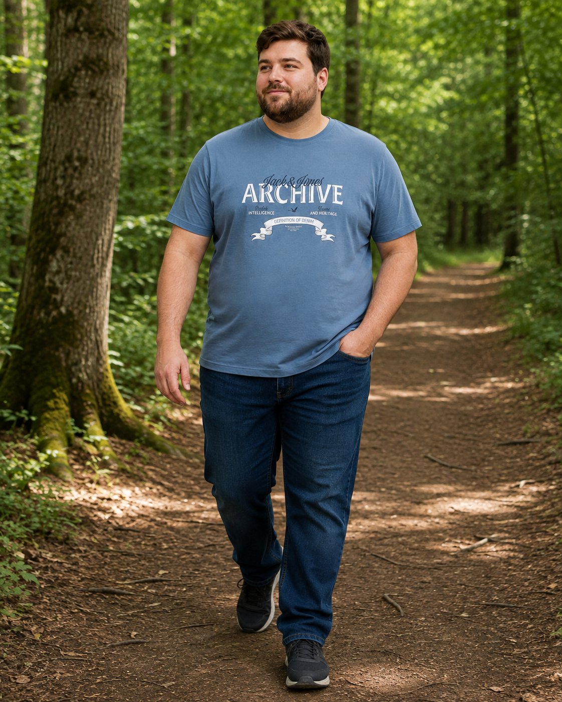 Jack & Jones - Dover Denim T-Shirt – Blue Mirage (3XL-8XL)