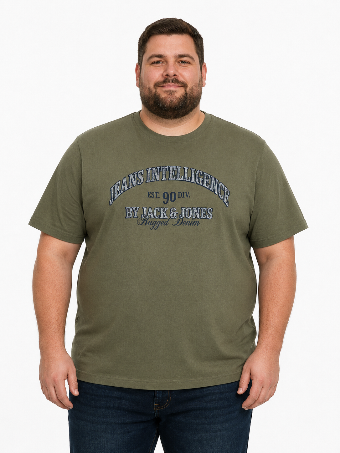 Jack & Jones - Denver Graphic T-Shirt – Dusty Olive (3XL-8XL)