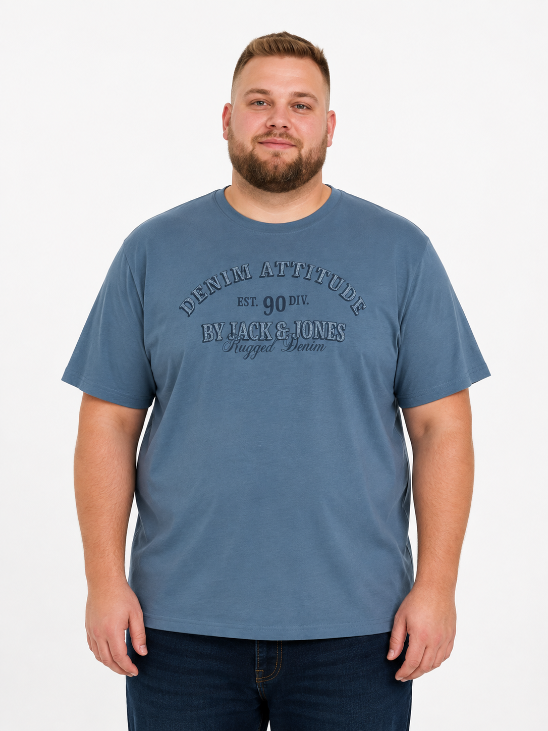 Jack & Jones - Denver Graphic T-Shirt – Blue Mirage (3XL-8XL)