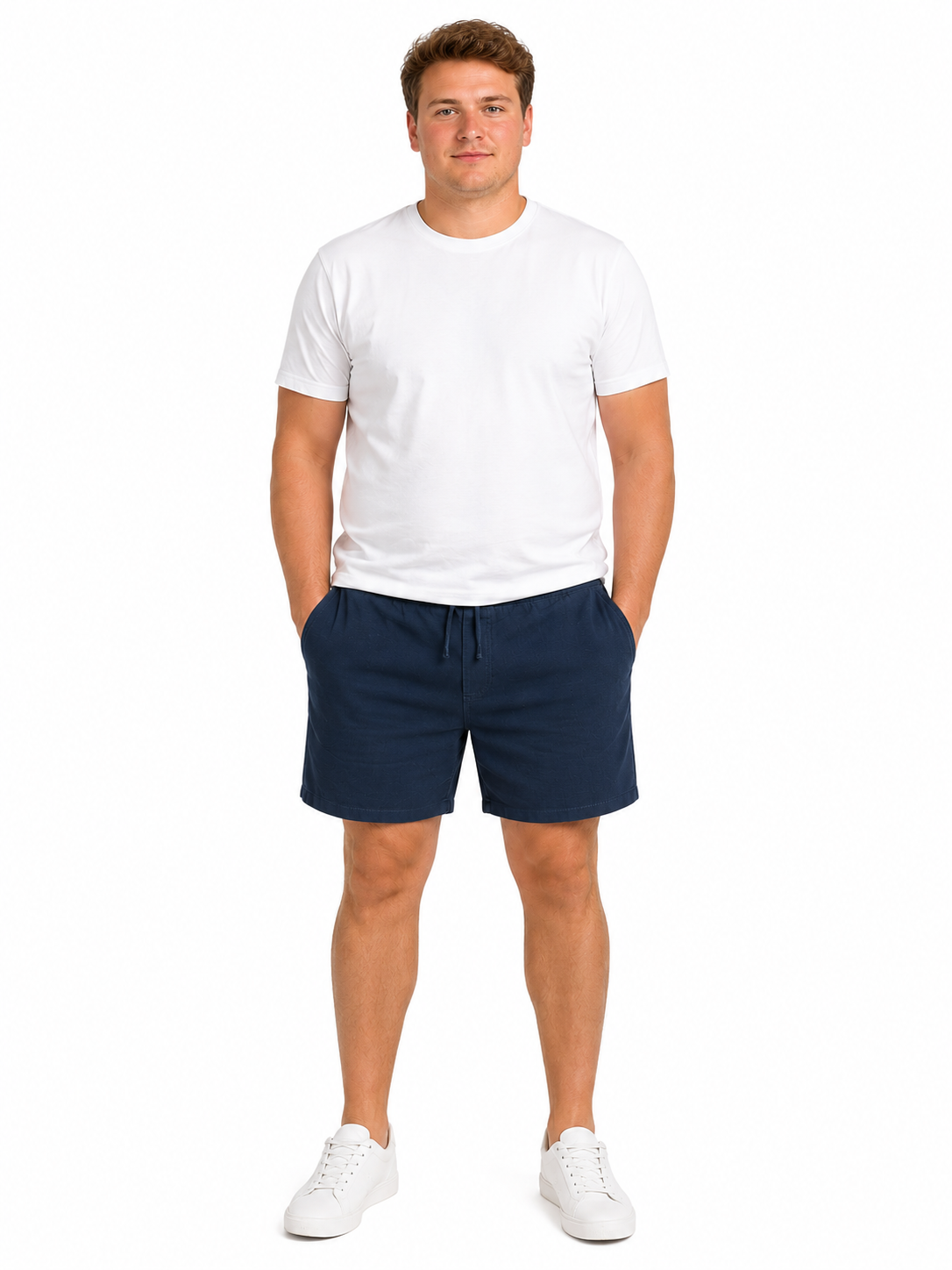 Jack & Jones - Jaiden Waffle Shorts – Navy (2XL-8XL)