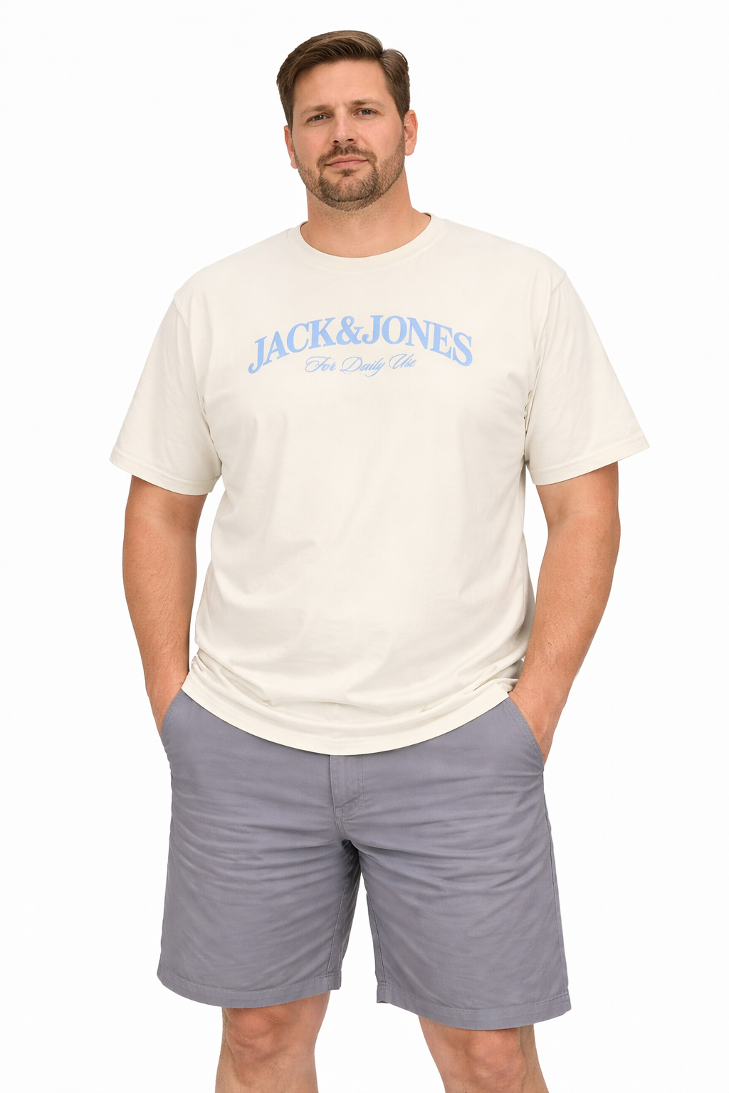 Jack & Jones – Branding T-Shirt – Antique Hvid (3XL–8XL)