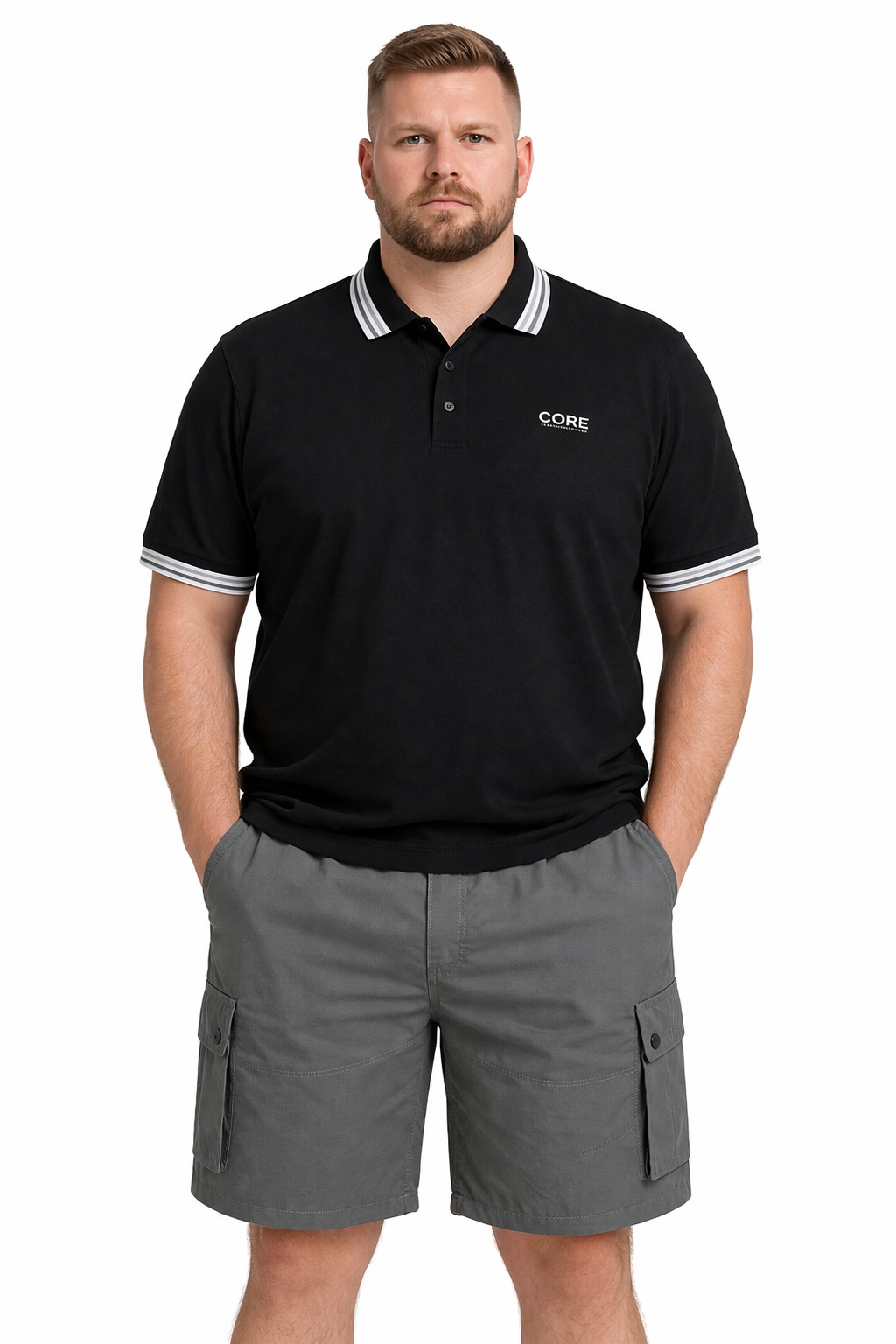 Jack & Jones – Fusion Light Polo Sort – (3XL–8XL