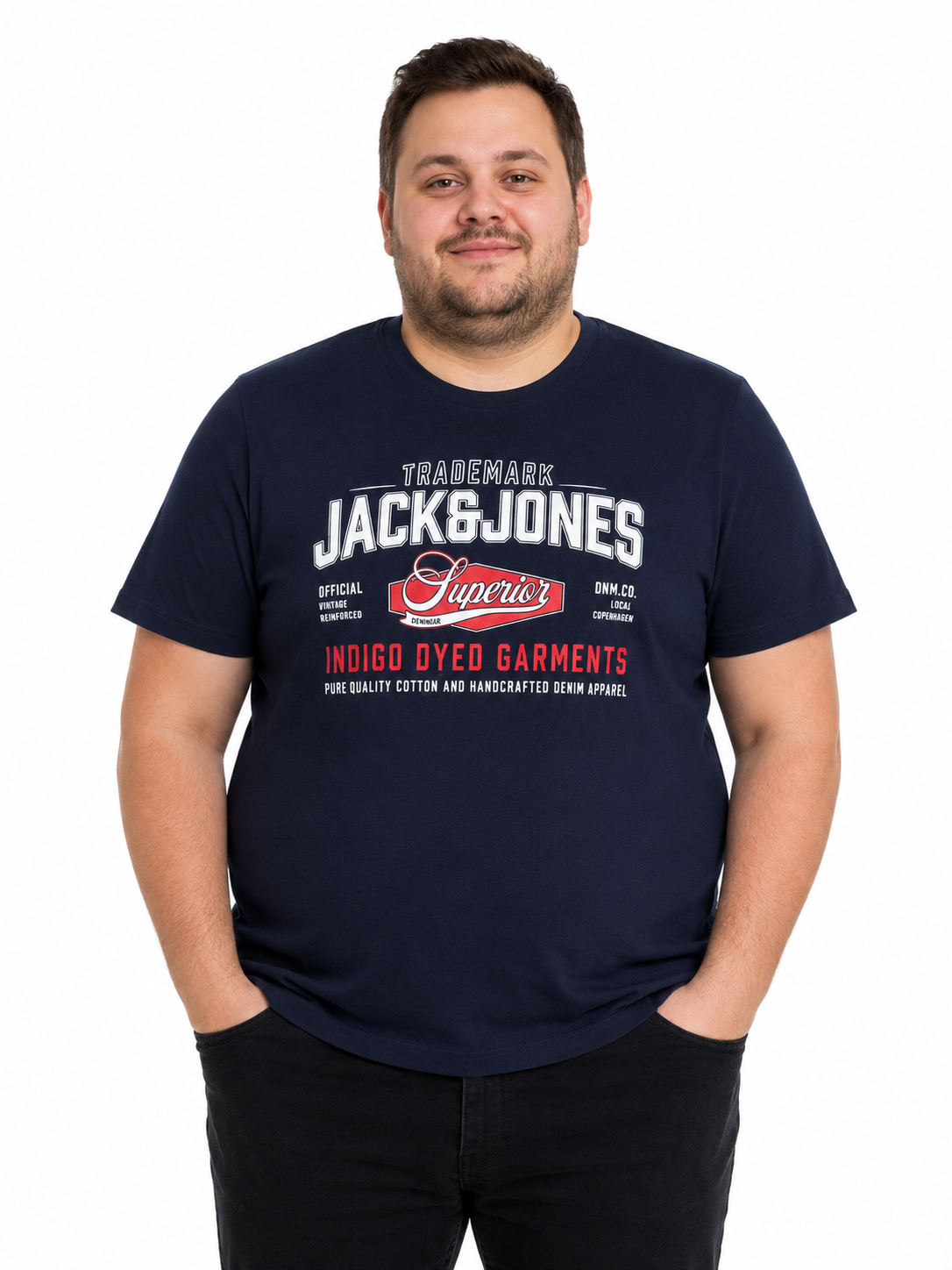 Jack & Jones Logo T-Shirt – Navy Blazer (3XL-8XL)