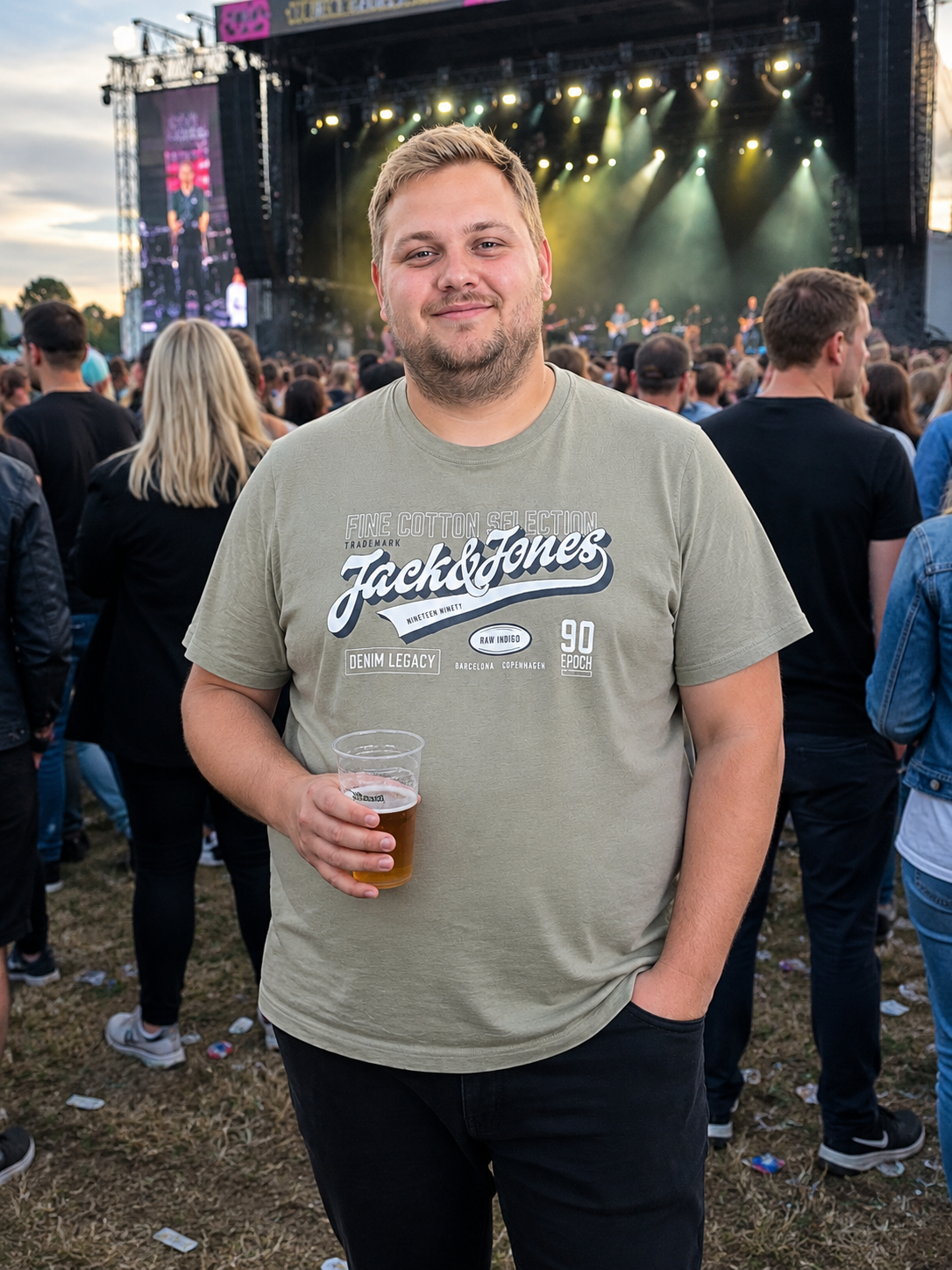 Jack & Jones Logo T-Shirt – Vetiver (3XL-8XL)