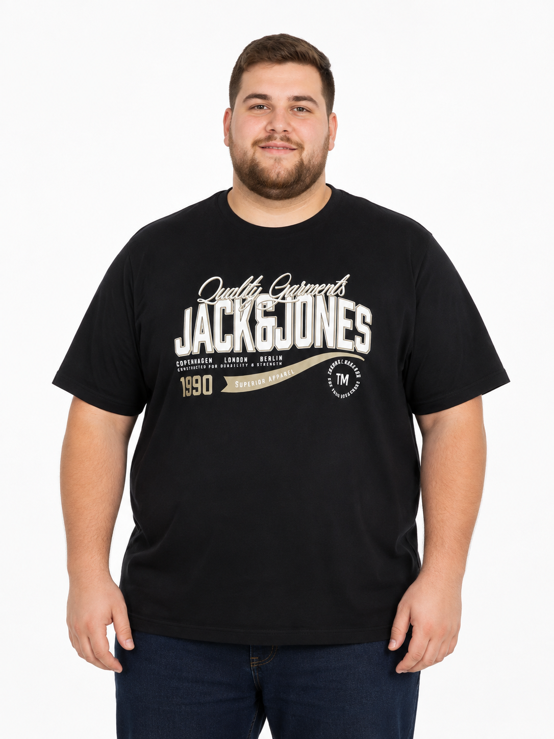 Jack & Jones - Logo T-Shirt – Sort (3XL-8XL)