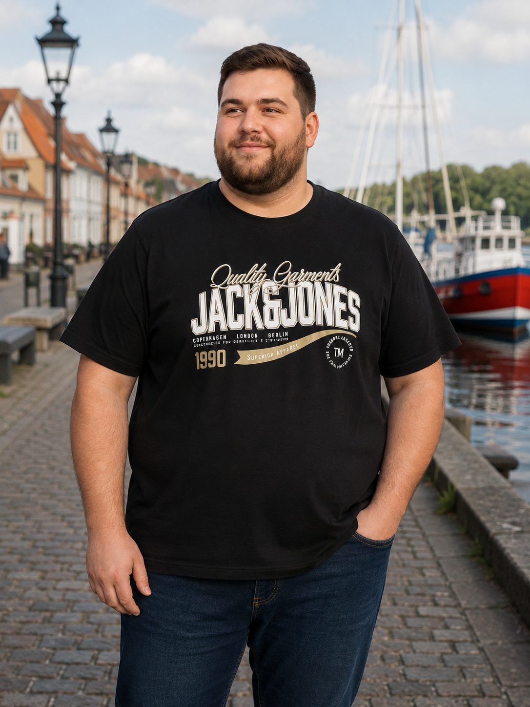 Jack & Jones - Logo T-Shirt – Sort (3XL-8XL)