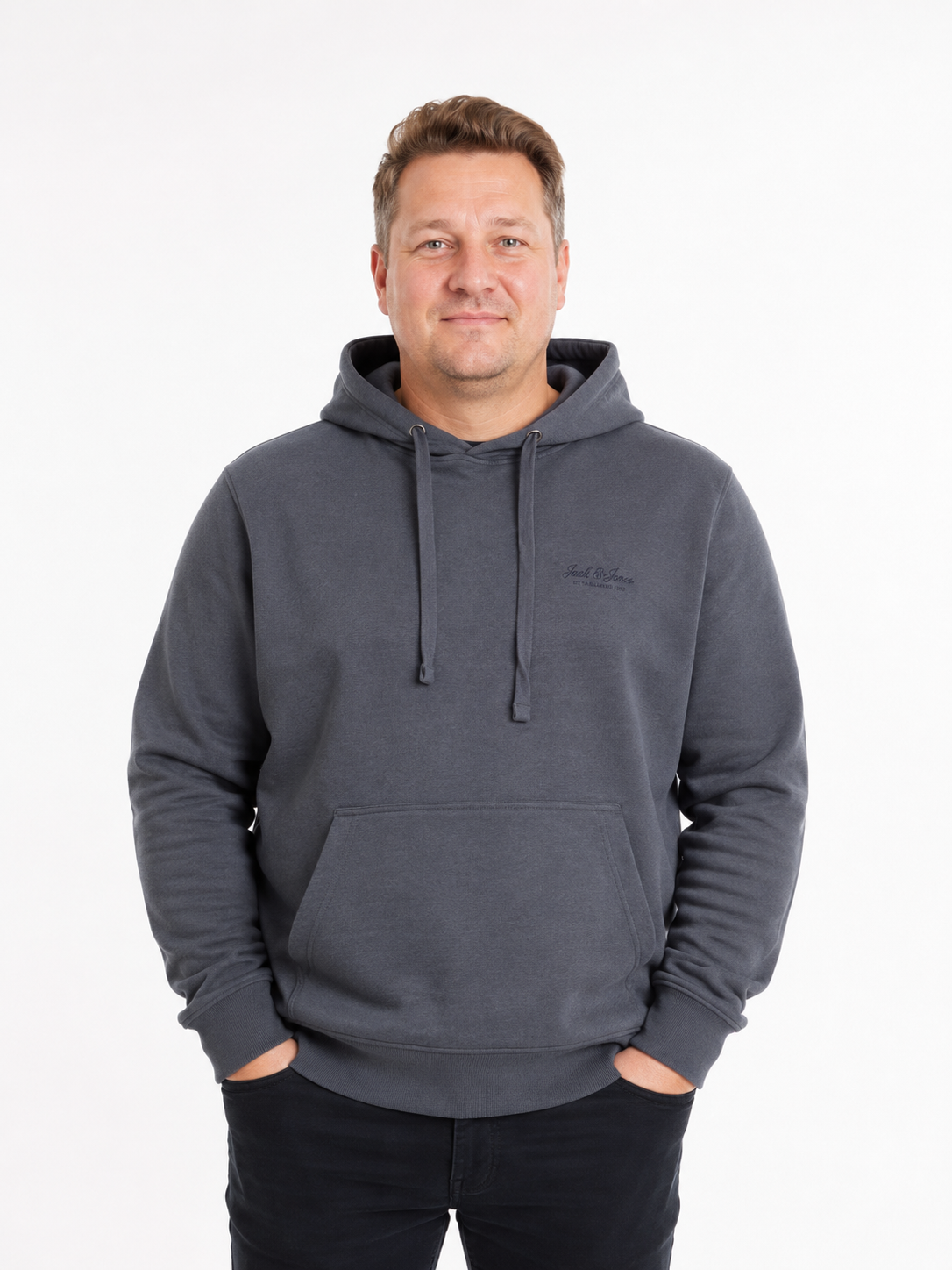 Jack & Jones - Archive Sweat Hættetrøje - Asphalt (3XL - 8XL)