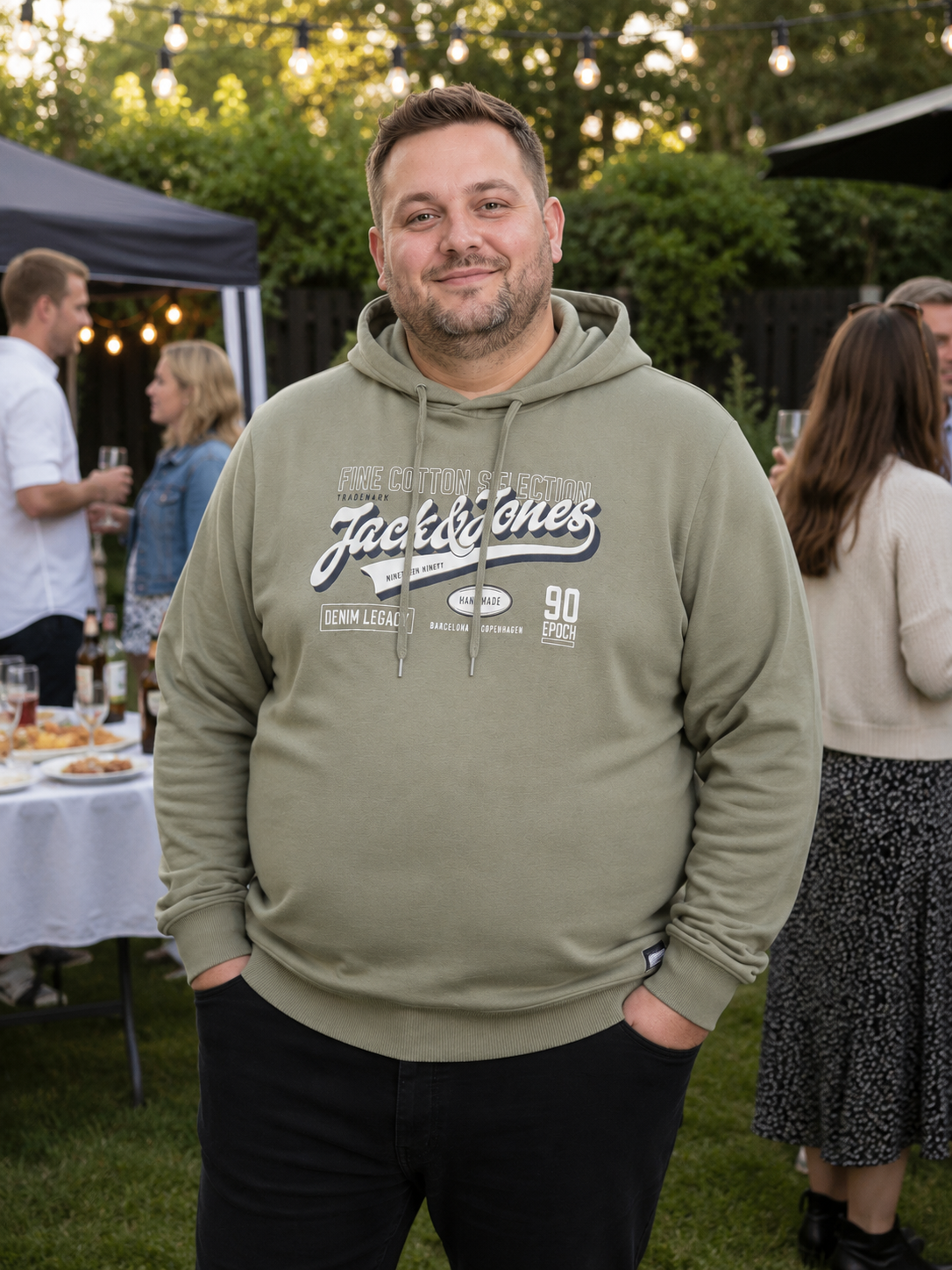 Jack & Jones - Logo Sweat 2 Hættetrøje AW26 - Vetiver (3XL - 8XL)