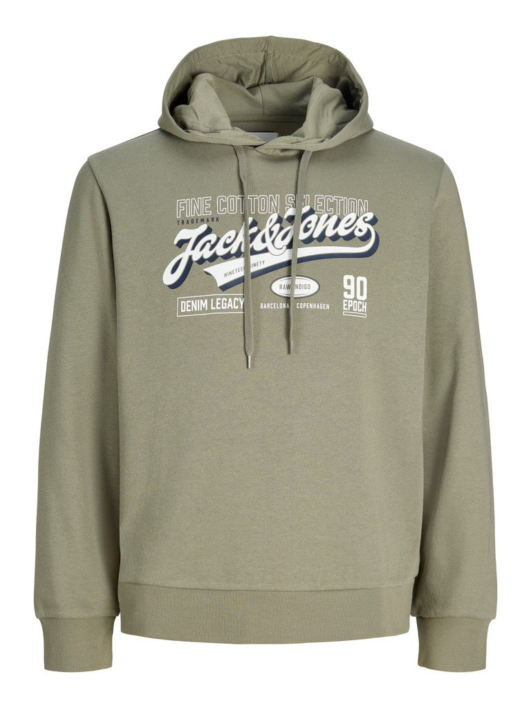Jack & Jones - Logo Sweat 2 Hættetrøje AW26 - Vetiver (3XL - 8XL)