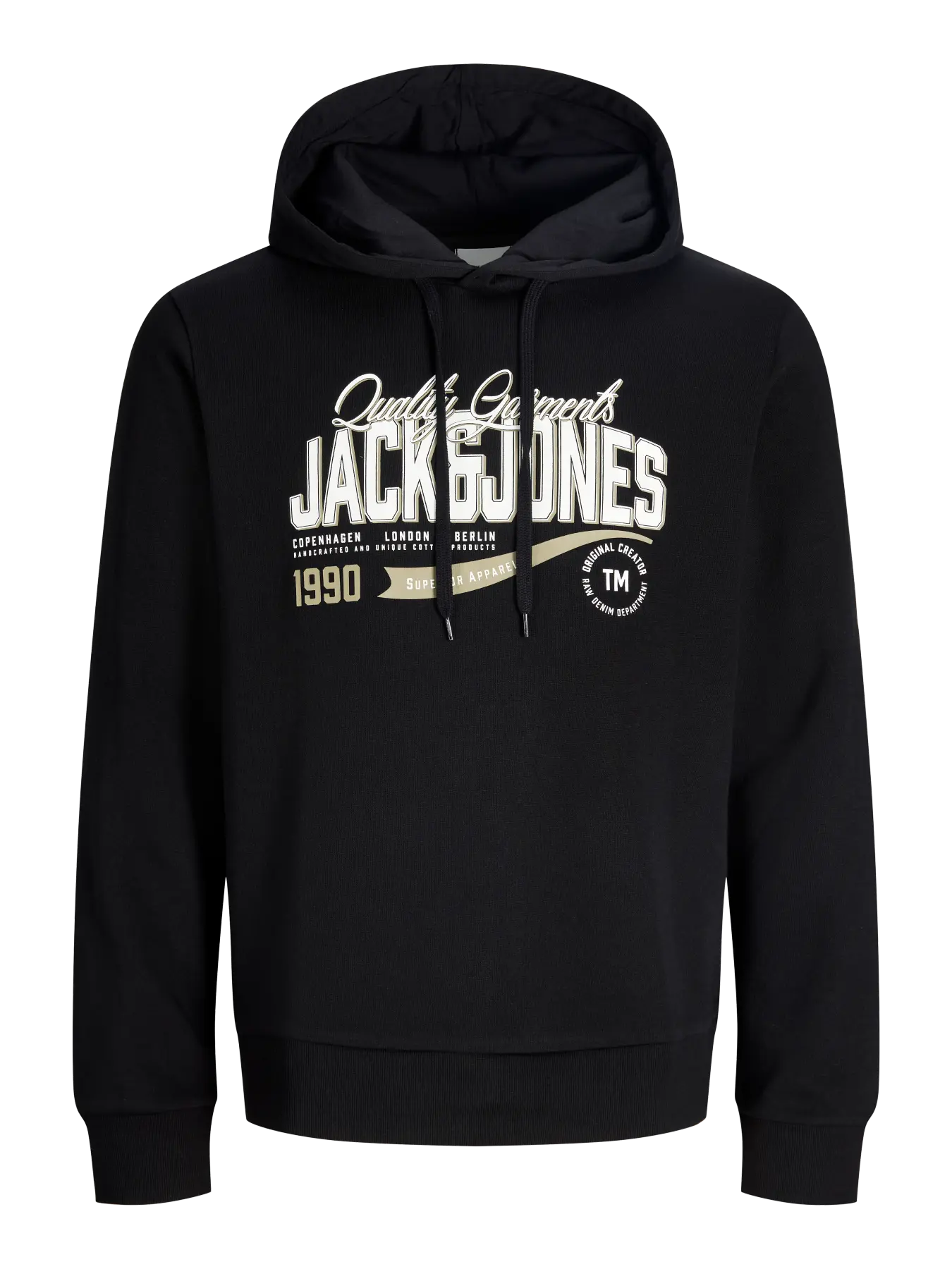 Jack & Jones - Logo Sweat 2 Hættetrøje AW26 - Sort (3XL - 8XL)