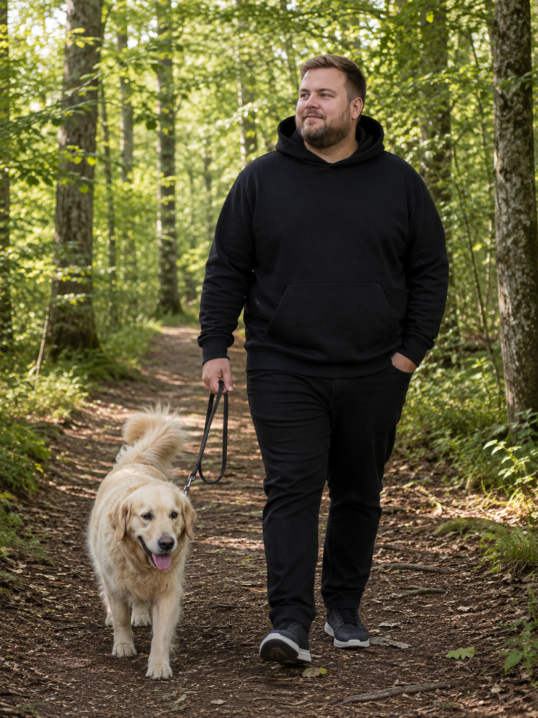 Jack & Jones - Barron Hættetrøje - Sort (3XL-8XL)