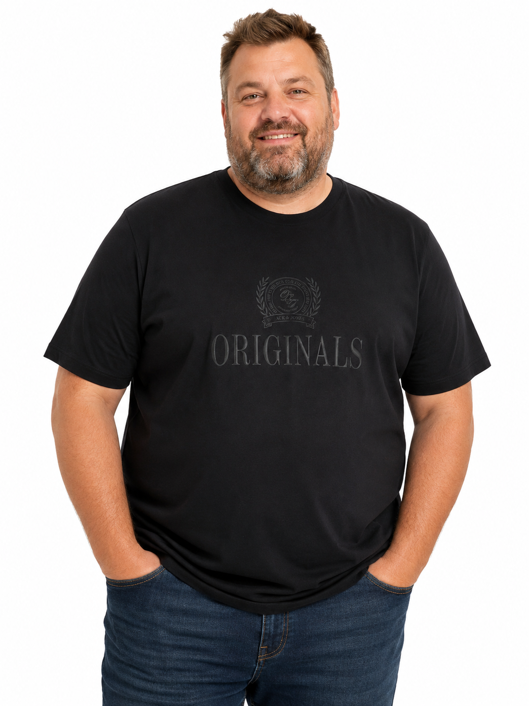 Jack & Jones - Frederiksberg Monogram T-Shirts - Sort (3XL-8XL)
