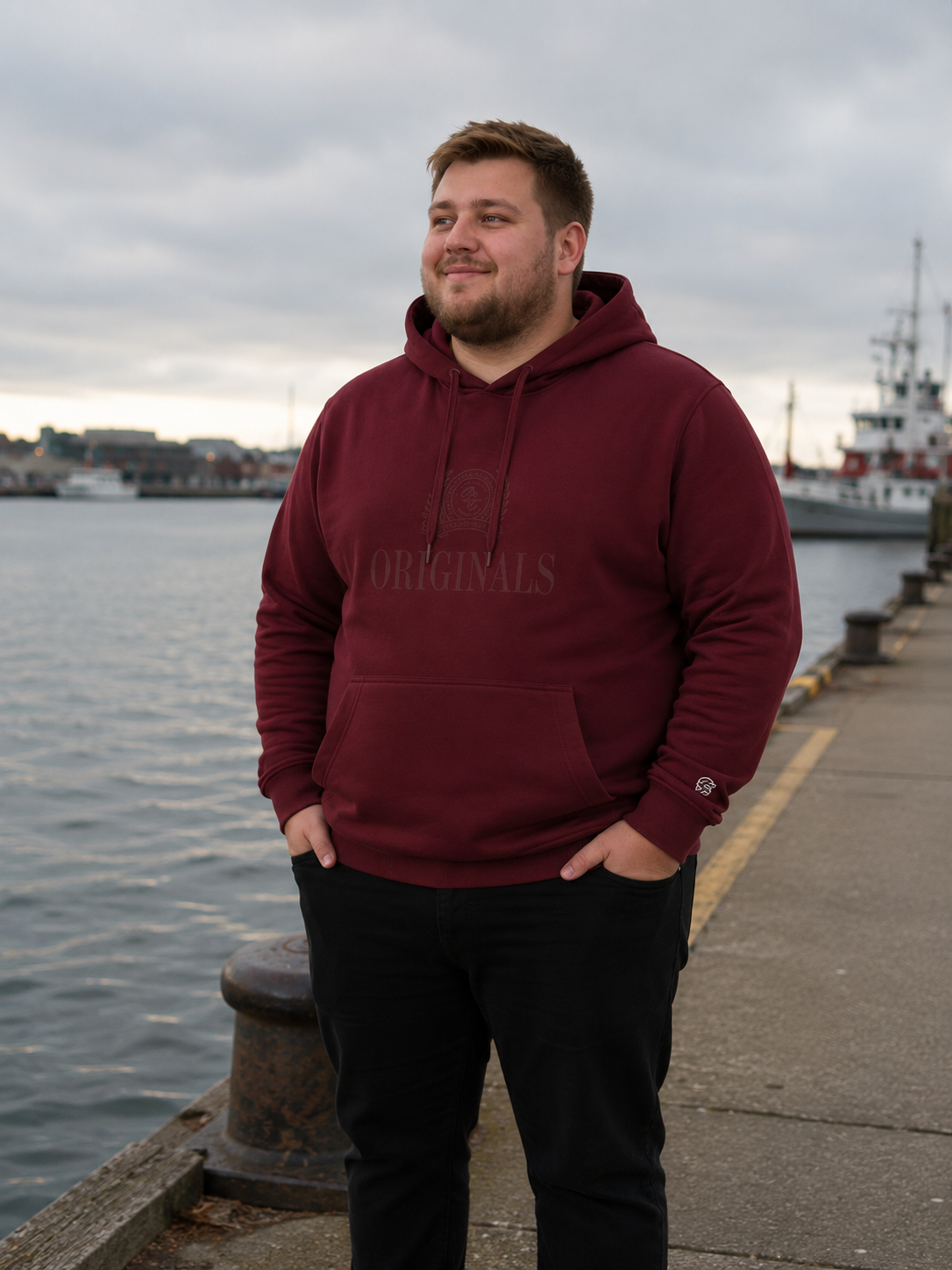 Jack & Jones - Frederiksberg Monogram Hættetrøje - Chocolate Truffle (3XL-8XL)