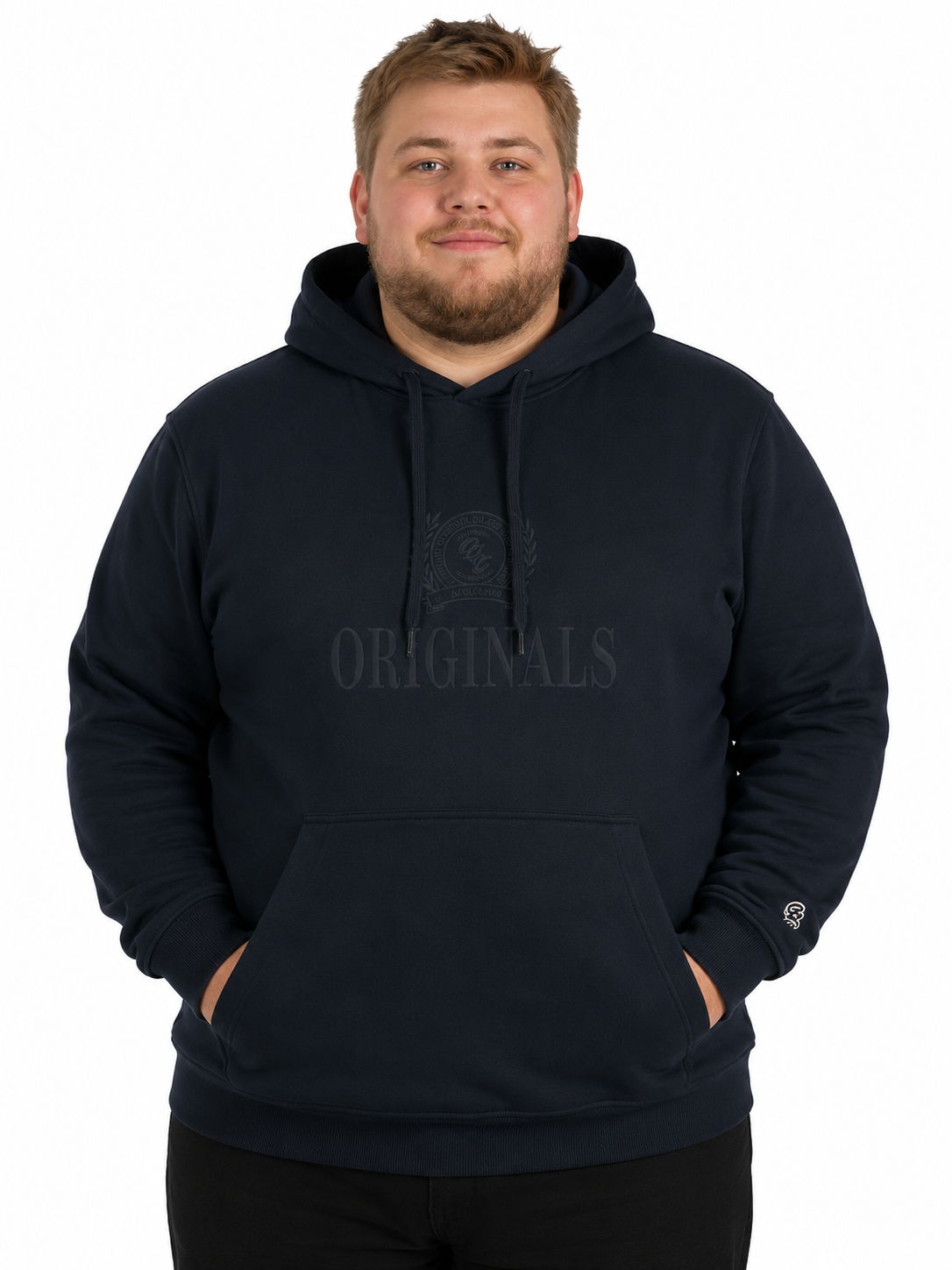Jack & Jones - Frederiksberg Monogram Hættetrøje - Sky Captain (3XL-8XL)
