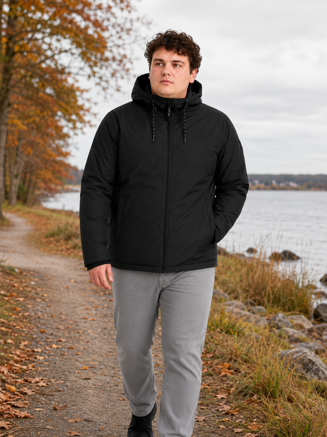 Jack & Jones - Fusion Lock Jakke - Sort (3XL-8XL)