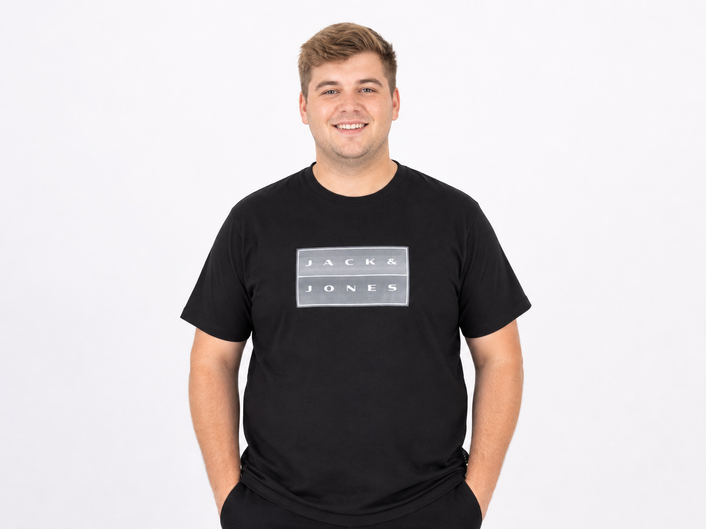 Jack & Jones Fusion Box T-Shirt – Sort (3XL-8XL)