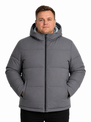 Jack & Jones - Galaxy Puffer Jakke - Asphalt (Grå) (3XL-8XL)