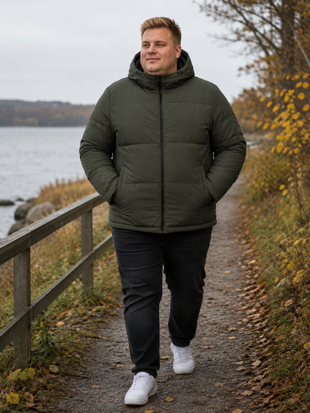 Jack & Jones - Galaxy Puffer Jakke - Rosin (Grøn) (3XL-8XL)