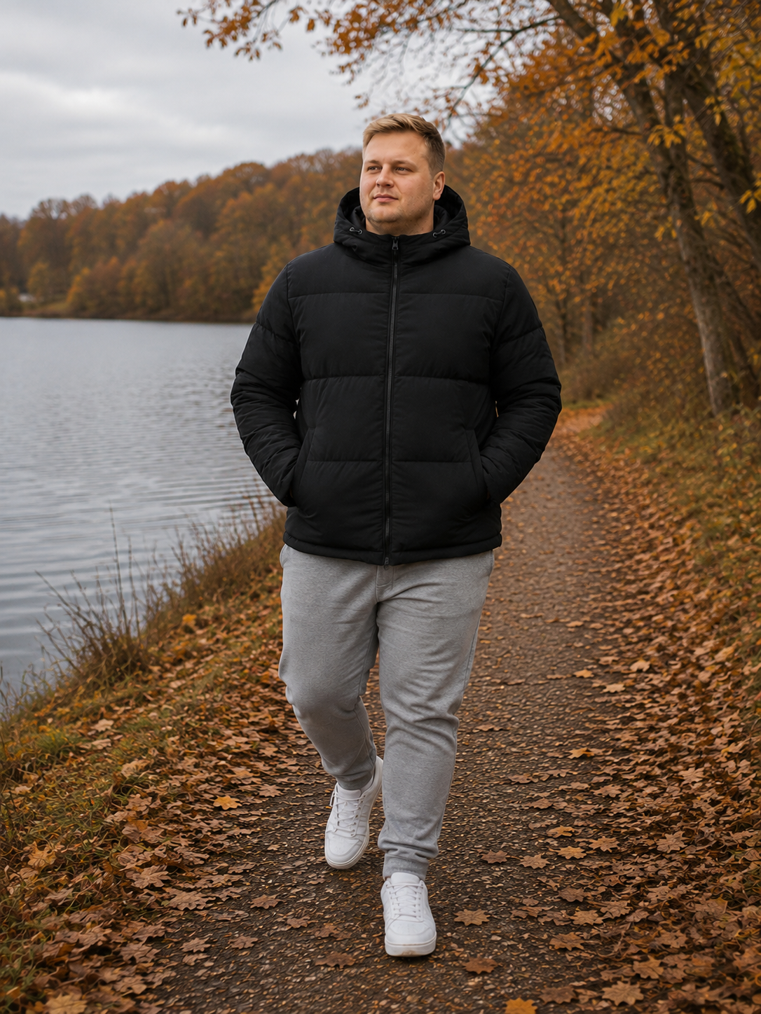 Jack & Jones - Galaxy Puffer Jakke - Sort (3XL-8XL)