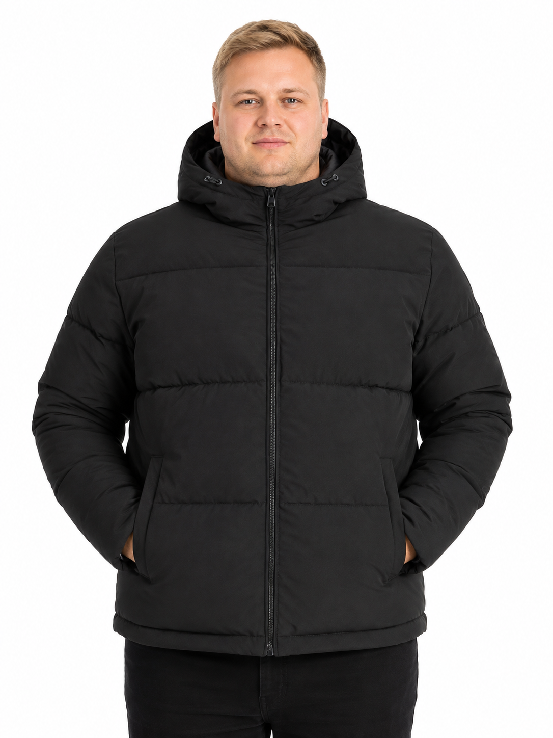 Jack & Jones - Galaxy Puffer Jakke - Sort (3XL-8XL)