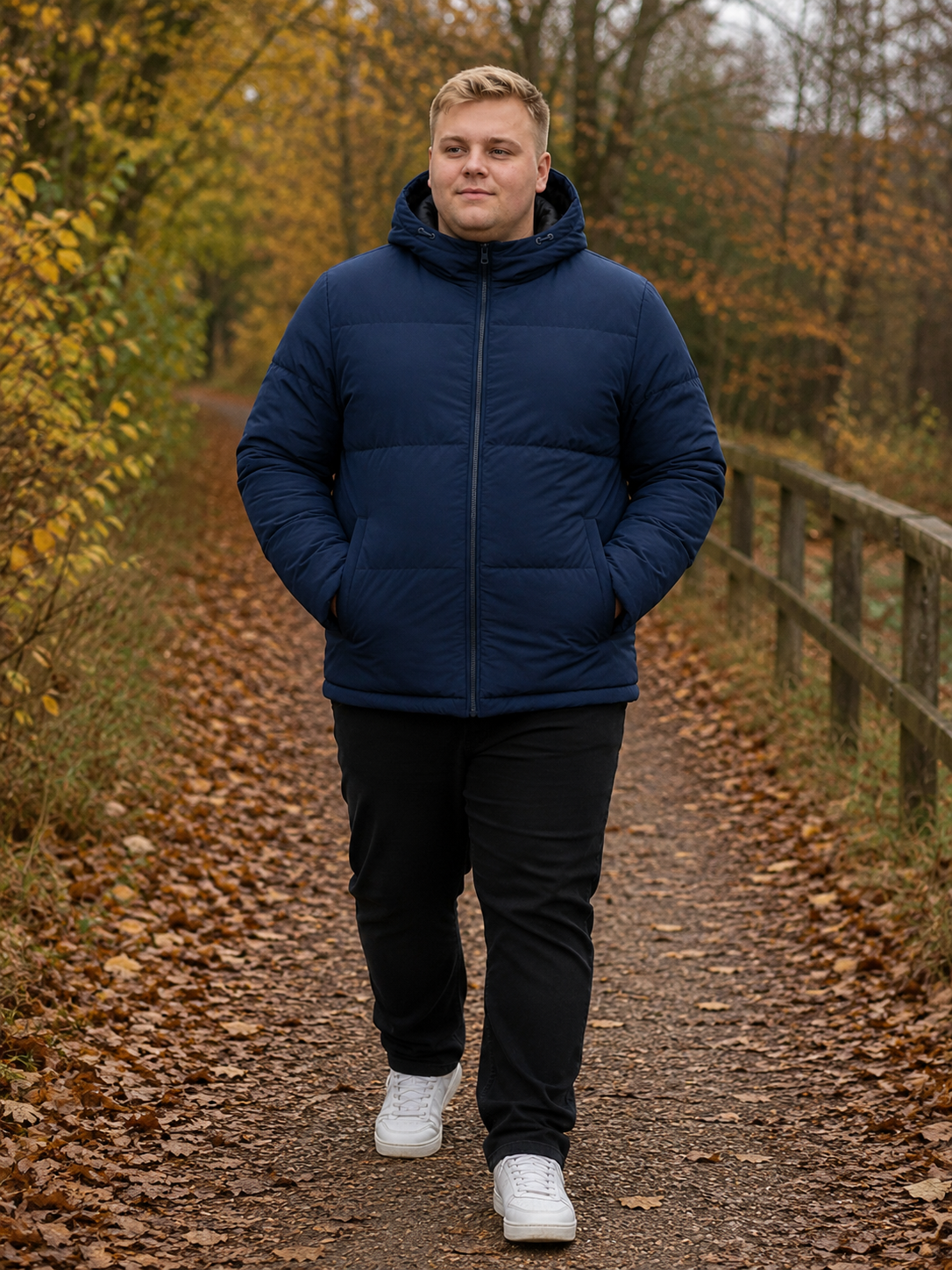 Jack & Jones - Galaxy Puffer Jakke - Sky Captain (Navy) (3XL-8XL)