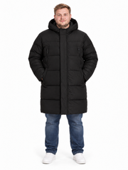 Jack & Jones - Becks Lang Puffer Jakke - Sort (3XL-8XL)
