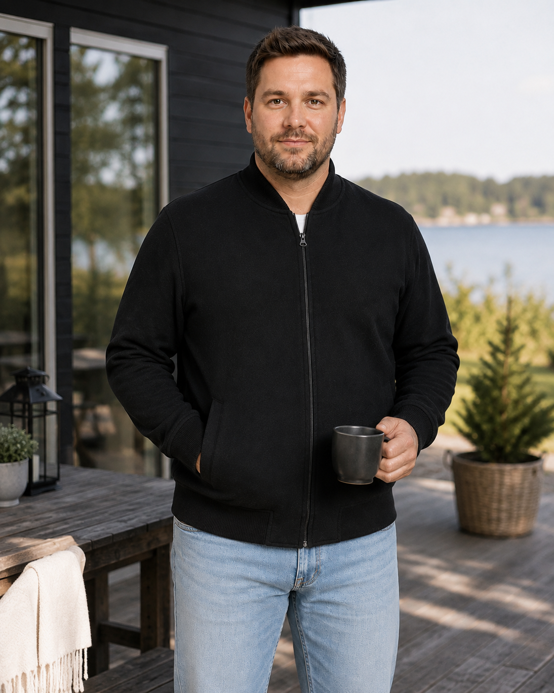 Jack & Jones - James Bomber Jakke - Sort (3XL-8XL)