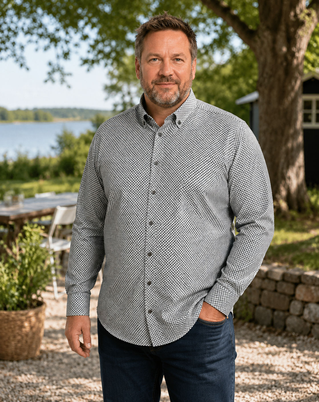 Venti By Casa Moda - Jonas Skjorte L/S Grøn (2XL-6XL)
