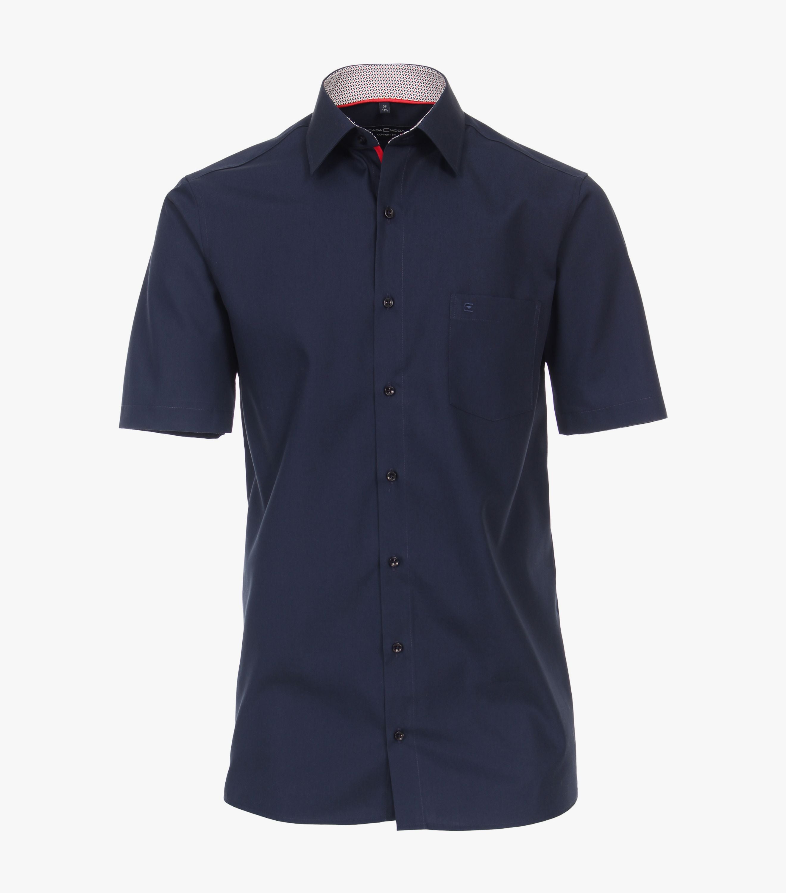 Casa Moda - Kent Comfort Fit Navy m. Korte Ærmer