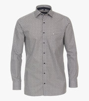 Casa Moda - Kent Comfort Fit Mønster L/S Brun
