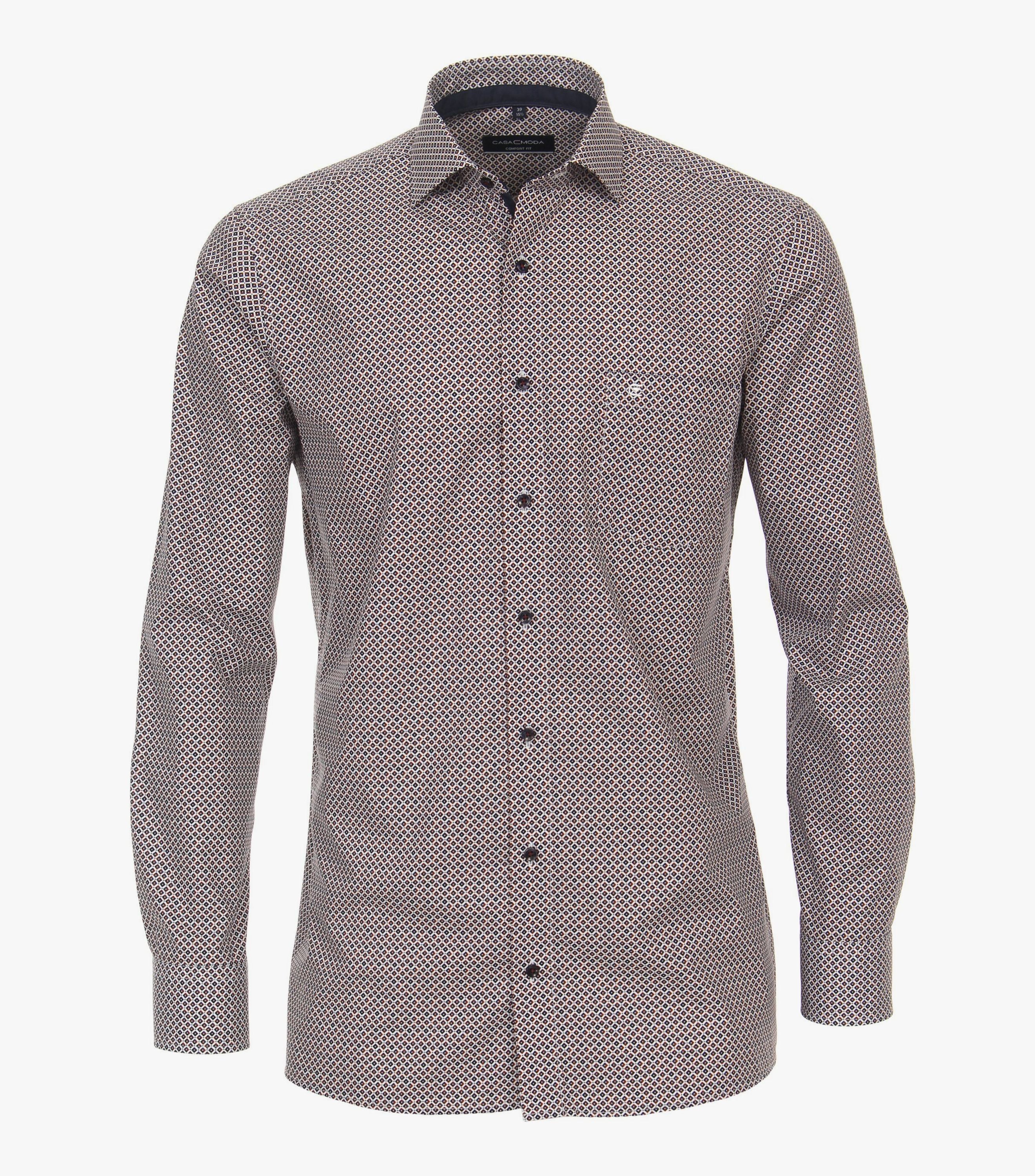 Casa Moda - Kent Comfort Fit Mønster L/S Rød