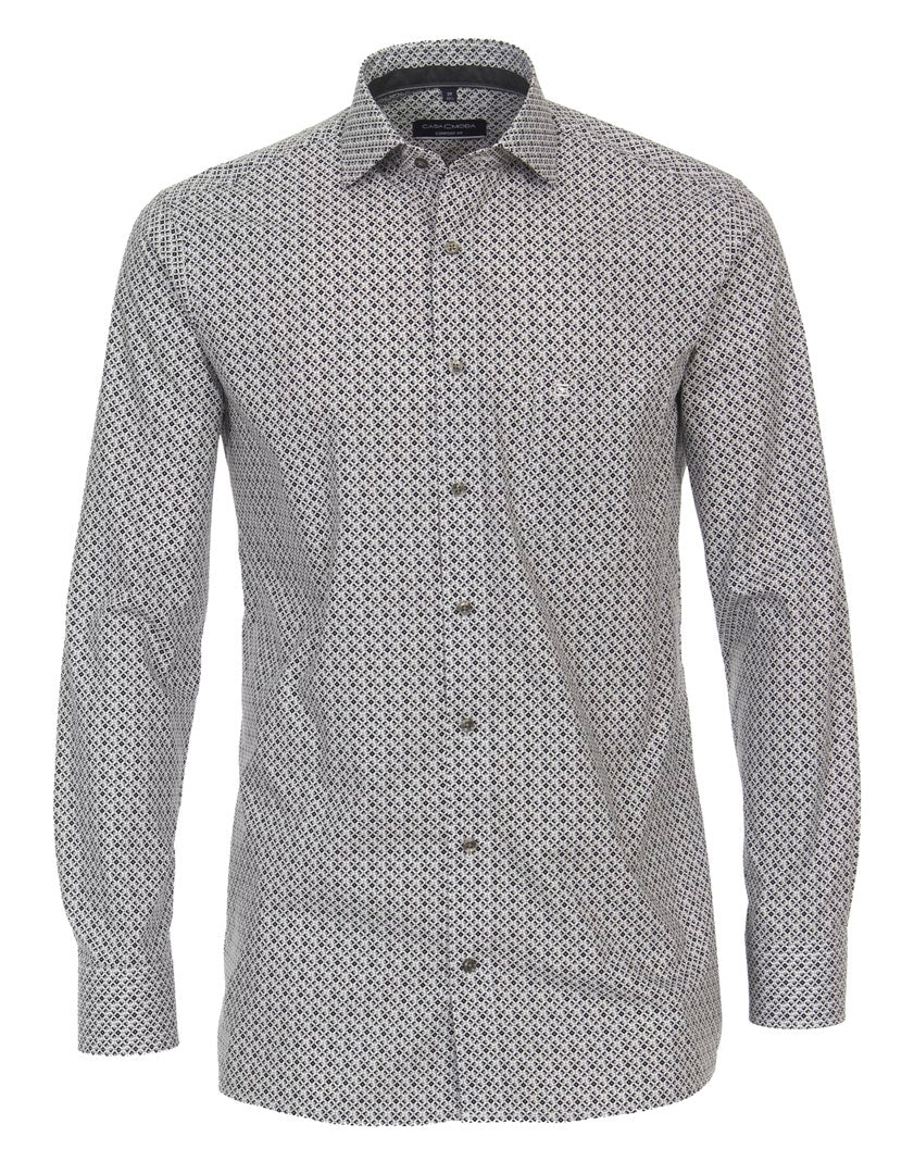 Casa Moda - Kent Comfort Fit Mønster L/S Grå