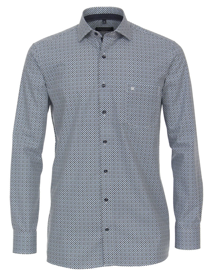 Casa Moda - Kent Comfort Fit Mønster L/S Blå
