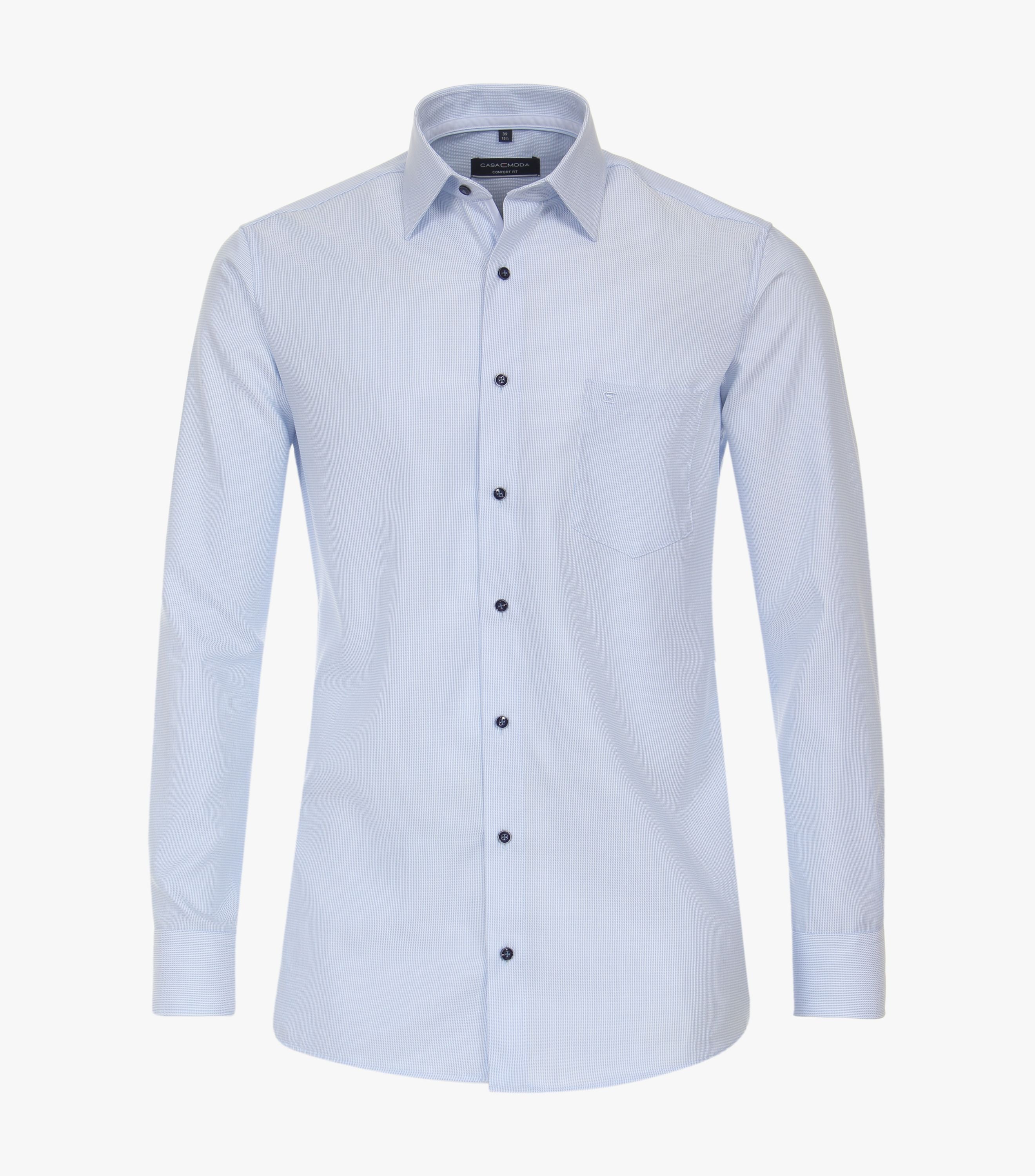Casa Moda - Kent Comfort Fit Hugo Lys Blå m. Lange Ærmer