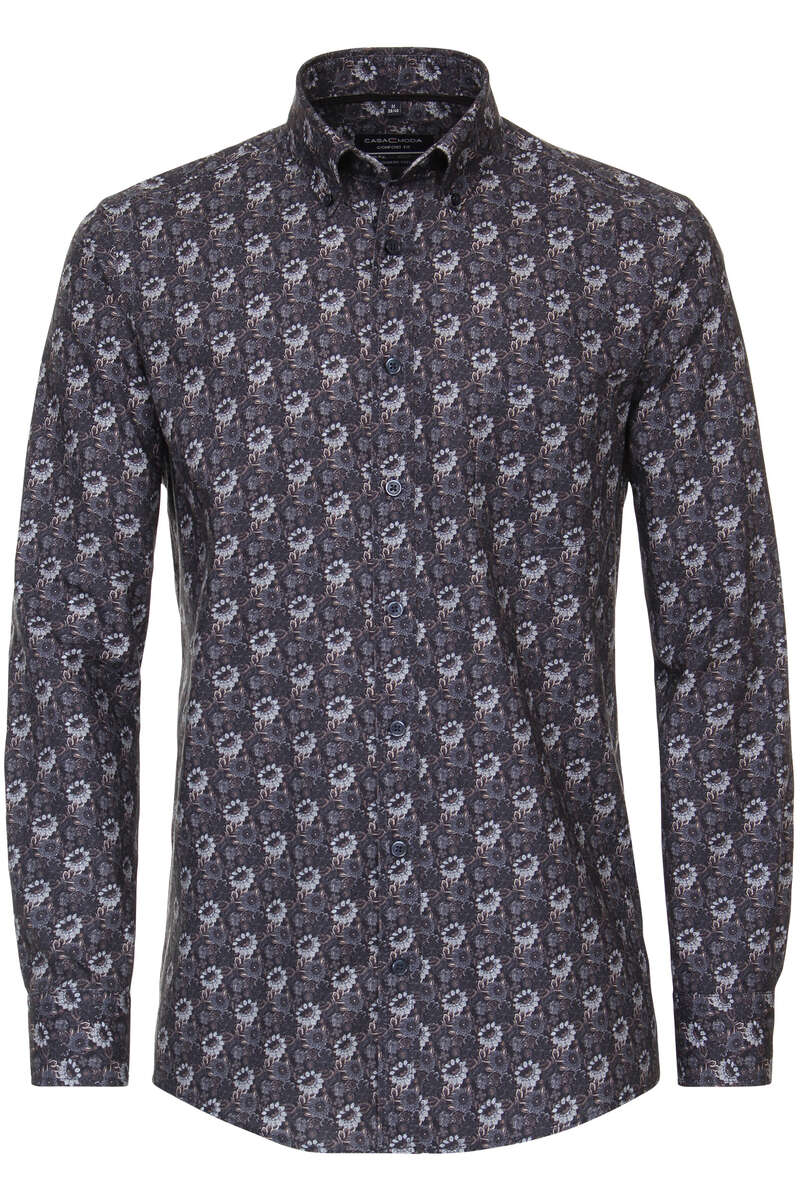 Casa Moda - Heinz Print Skjorte - L/S - Blå