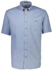 Bison - Ensfarvet Skjorte Blå