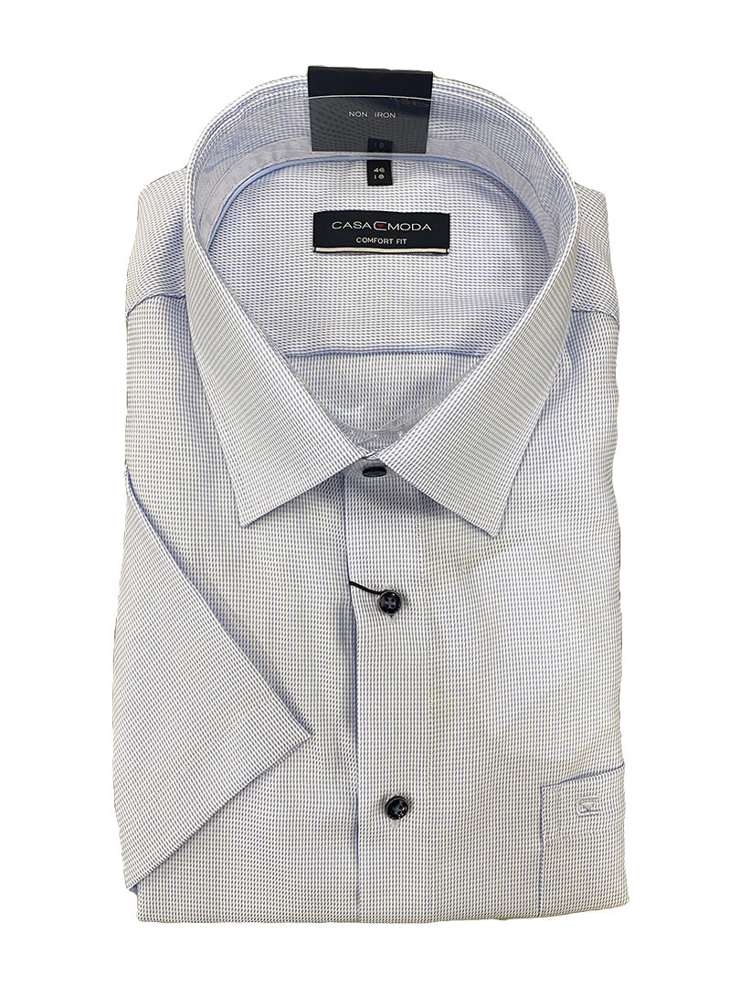 Casa Moda - Kent Comfort Fit Hugo Lys Blå m. Korte Ærmer