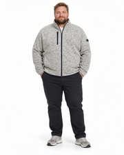 Athlets Collektive - Auro Strikfleecejakke – Grå Melange -2XL til 8 XL