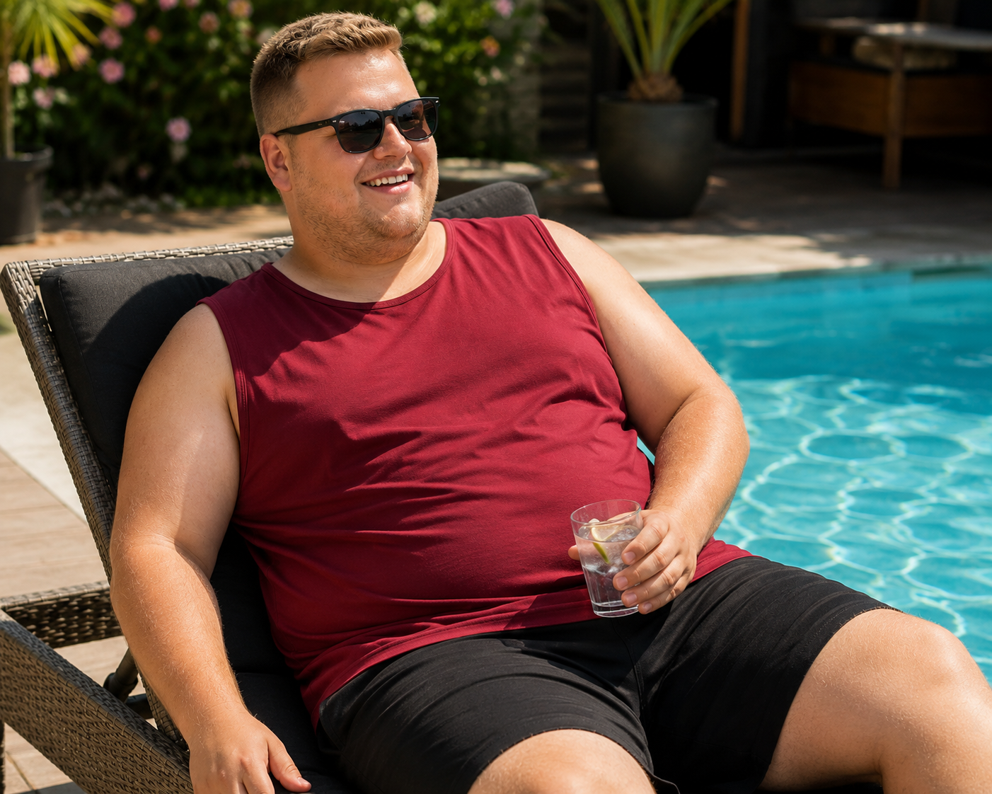 Adamo Tanktop – Vinrød (3XL-8XL)