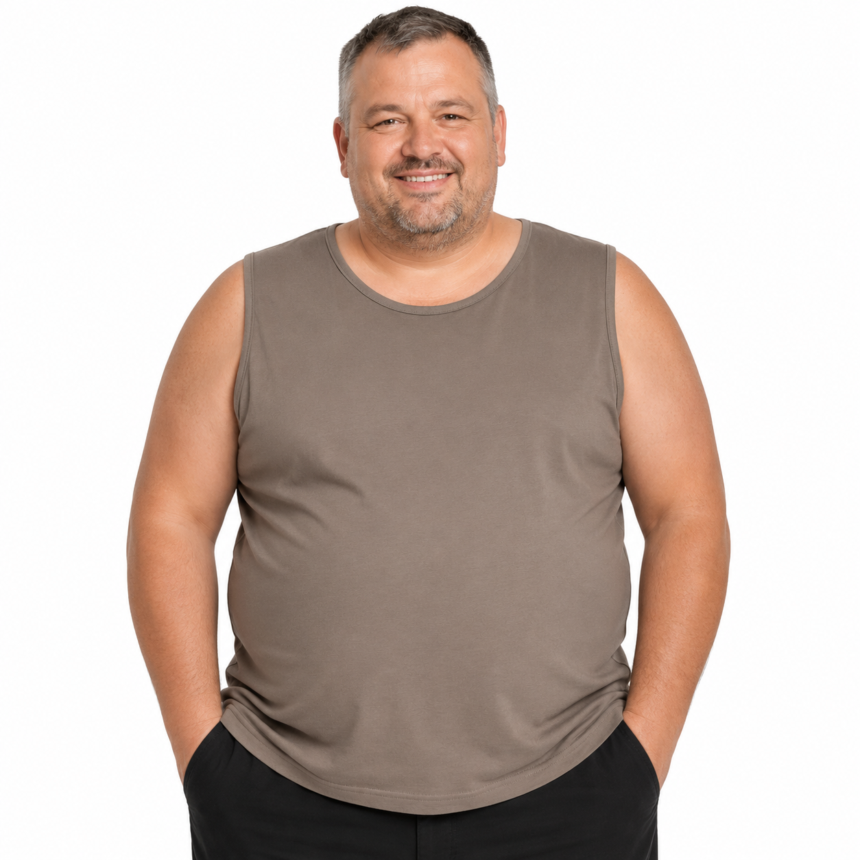 Adamo Tanktop – Khaki (3XL-8XL)