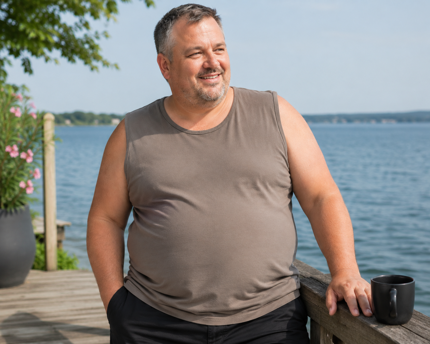 Adamo Tanktop – Khaki (3XL-8XL)