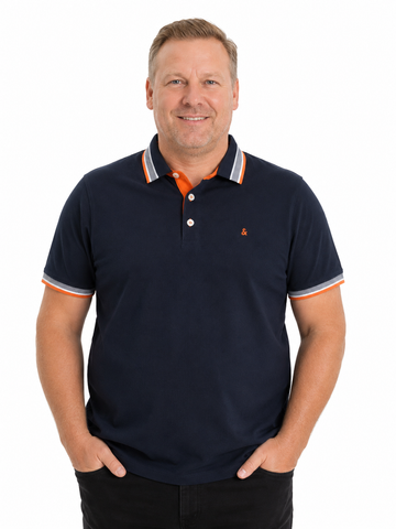 Jack & Jones - Paulos Polo - Black Navy/Neon