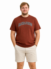 Jack & Jones - Caleb T-Shirt – Burnt Henna | 3XL–8XL