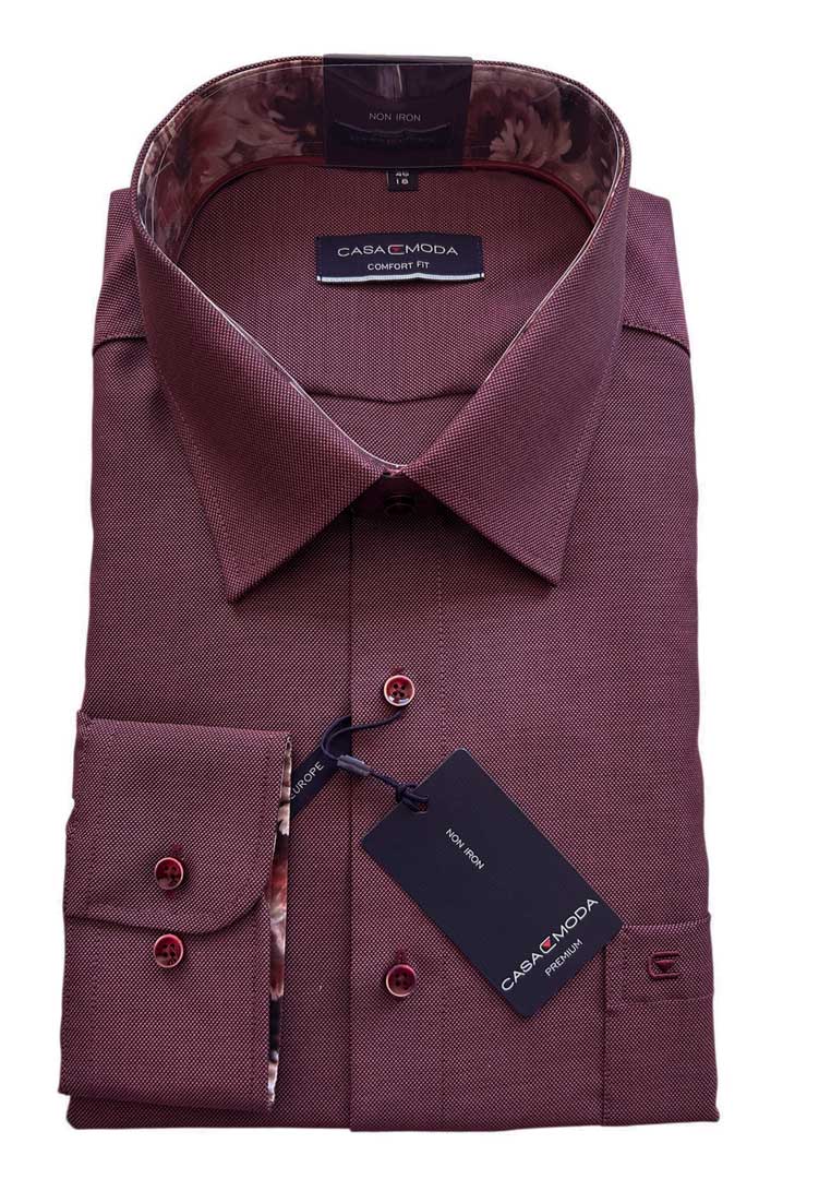 Casa Moda - Comfort Fit - Ensfarvet Bordeaux